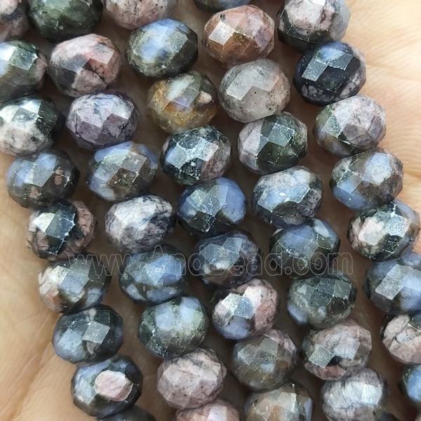 Gray Opal Beads Faceted Rondelle