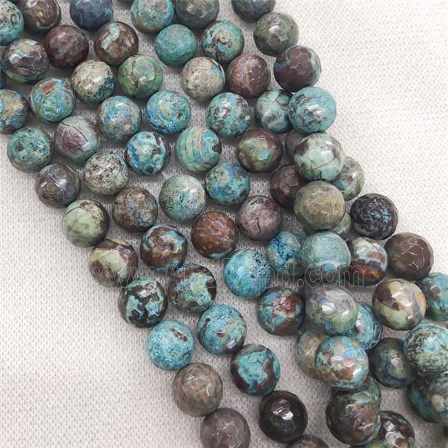 Blue Ocean Jasper Beads Dye Faceted Round