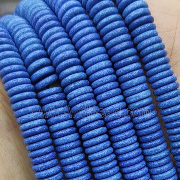 Blue Oxidative Agate Heishi Spacer Beads