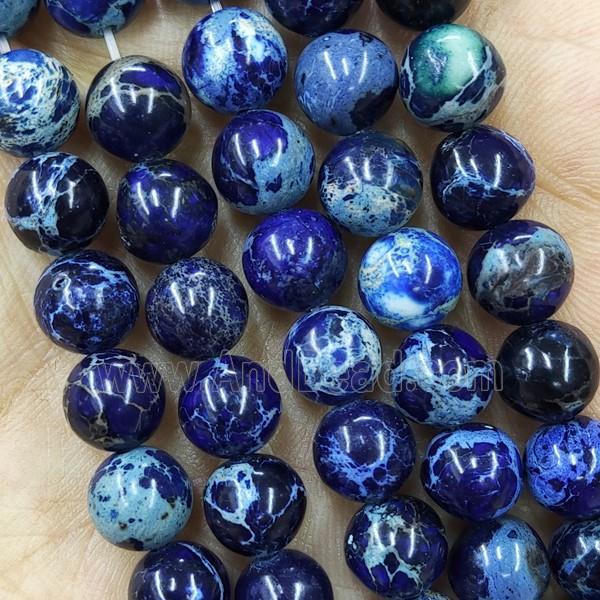 Round Blue Imperial Jasper Beads Dye