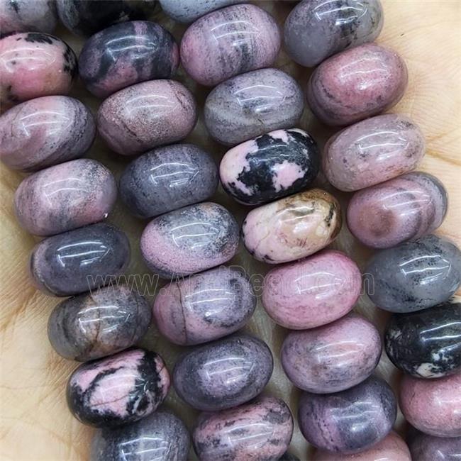 Pink Rhodonite Rondelle Beads