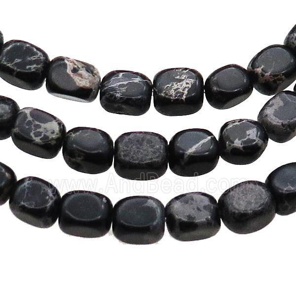 Black Imperial Jasper Beads Freeform