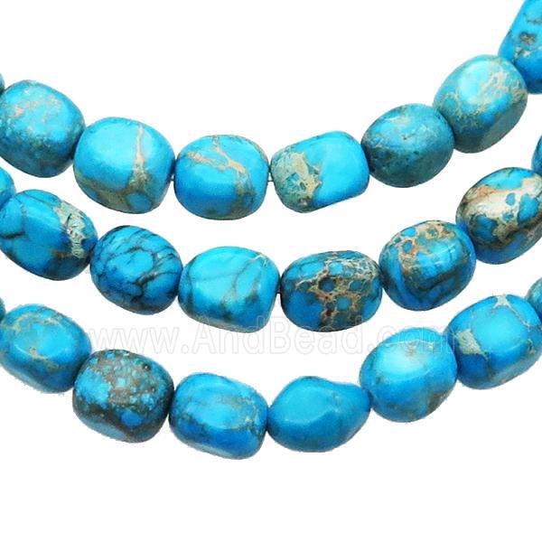 Blue Imperial Jasper Beads Freeform