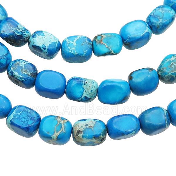 Blue Imperial Jasper Beads Freeform