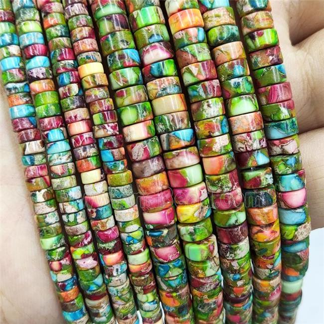 Imperial Jasper Heishi Spacer Beads Multicolor