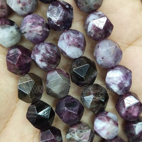 Plum Blossom Tourmaline Beads Cut Round