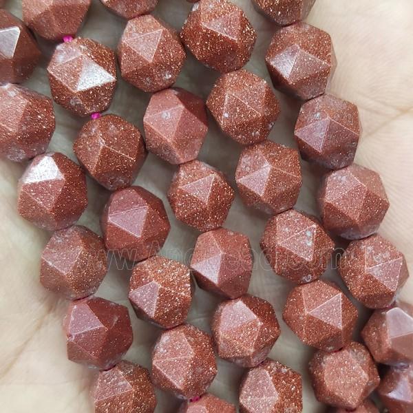 Gold SandStone Beads Cut Round