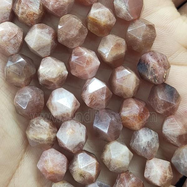Peach Sunstone Beads Cut Round