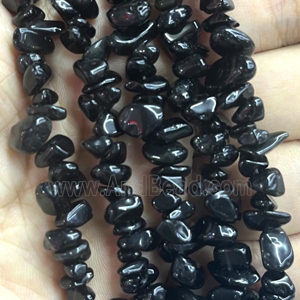 Black Onyx Agate Beads Chip Freeform