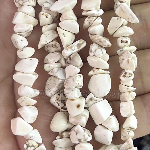 White Magnesite Turquoise Chip Beads Freeform