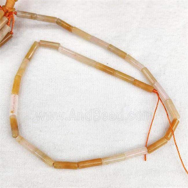 Orange Aventurine Tube Beads