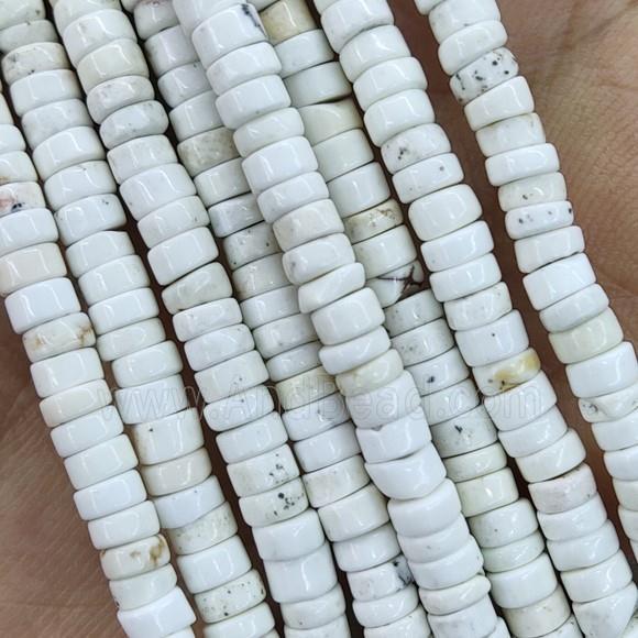Natural White Magnesite Turquoise Heishi Beads Tiny