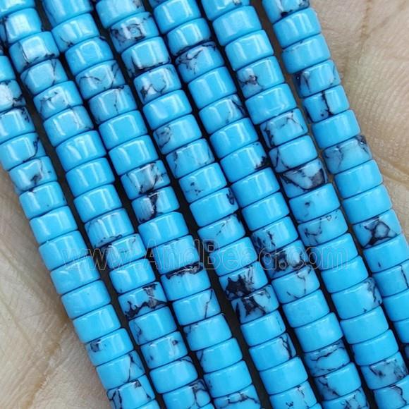 Blue Synthetic Turquoise Heishi Beads