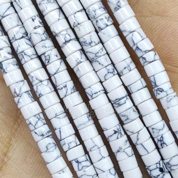 Whiet Synthetic Turquoise Heishi Beads