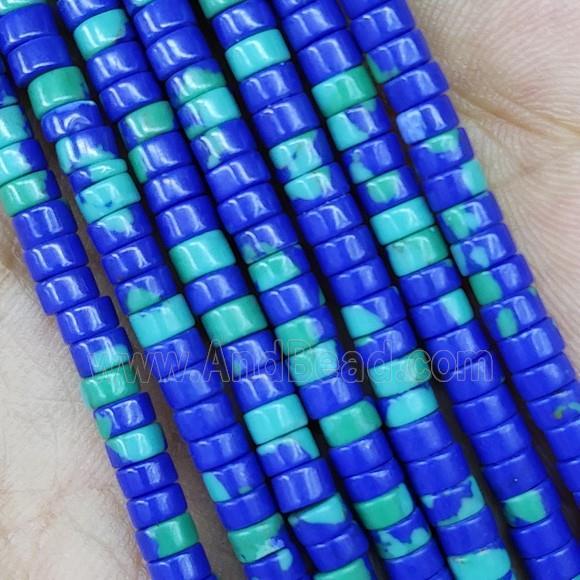 Blue Synthetic Rainforest Stone Heishi Beads