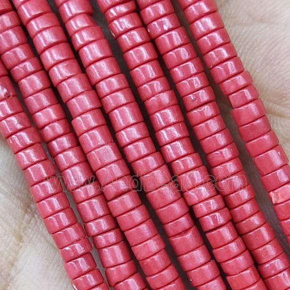 Red Synthetic Coral Heishi Beads
