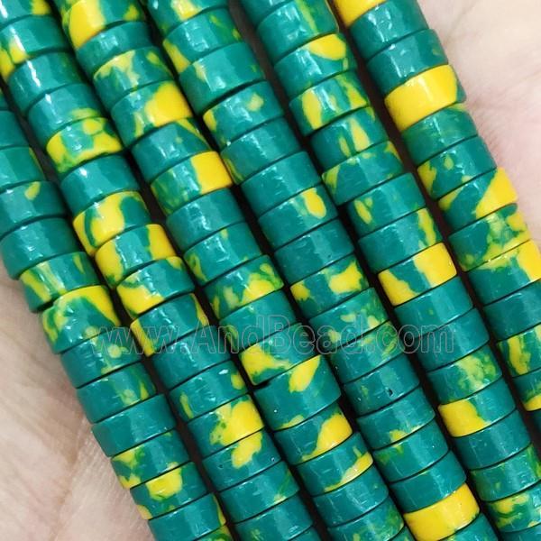 Green Synthetic Rainforest Stone Heishi Beads