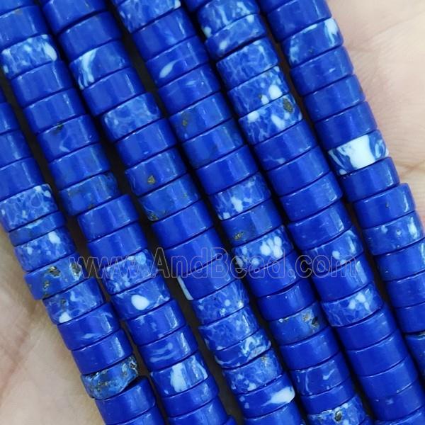 RoyalBlue Synthetic Rainforest Stone Heishi Beads