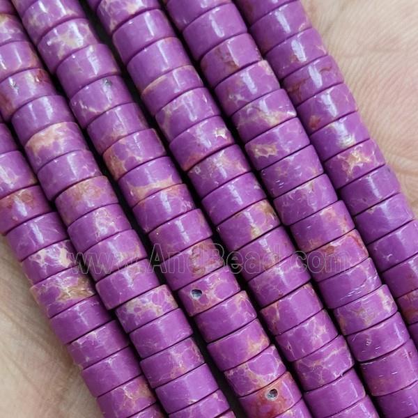 Purple Synthetic Turquoise Heishi Beads