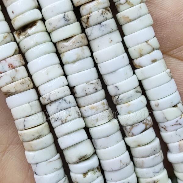 White Magnesite Turquoise Heishi Beads
