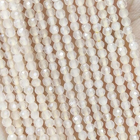Salmon Cat Eye Glass Beads Faceted Round