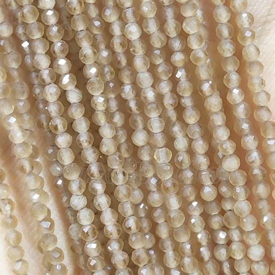 Cat Eye Glass Beads Faceted Round