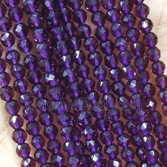 Purple Crystal Glass Beads Faceted Round
