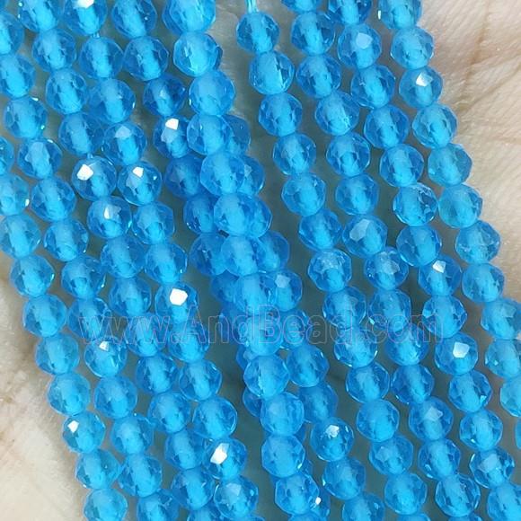 Blue Crystal Glass Beads Faceted Round
