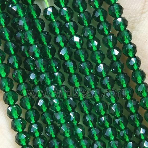 DeepGreen Crystal Glass Beads Faceted Round