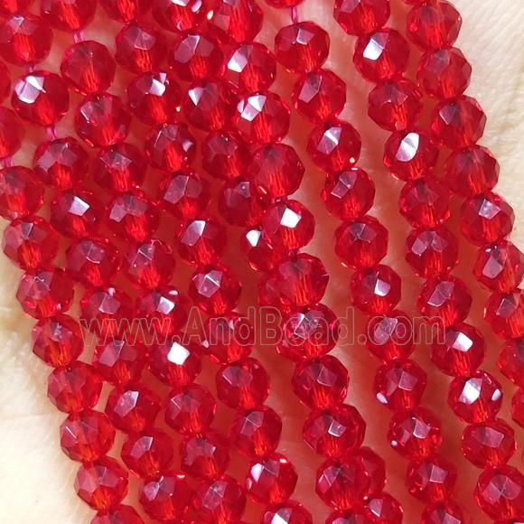 Red Crystal Glass Beads Faceted Round