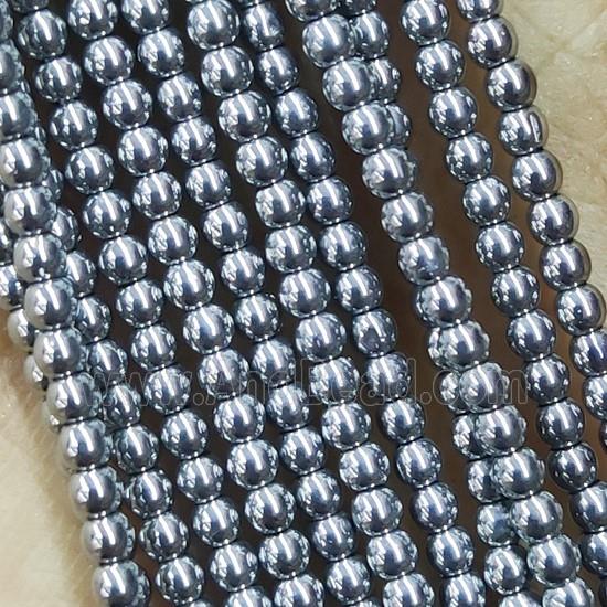 Silver Crystal Glass Seed Beads Smooth Round Electroplated