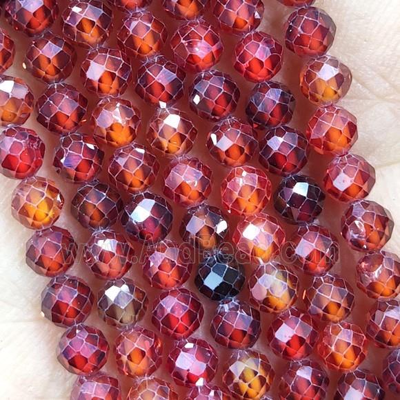 Red Cubic Zircon Beads Faceted Round