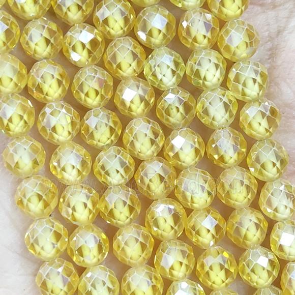 Yellow Cubic Zircon Beads Faceted Round
