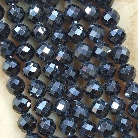 Black Cubic Zircon Beads Faceted Round