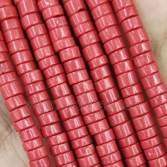 Turquoise Heishi Beads Dye Red