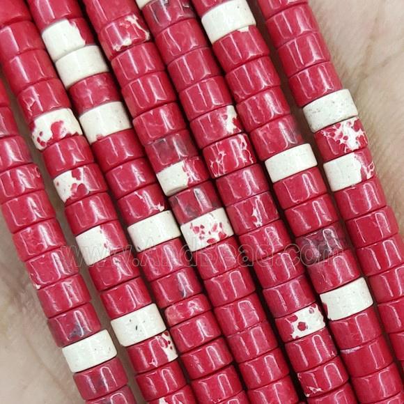 Red Turquoise Heishi Beads Dye