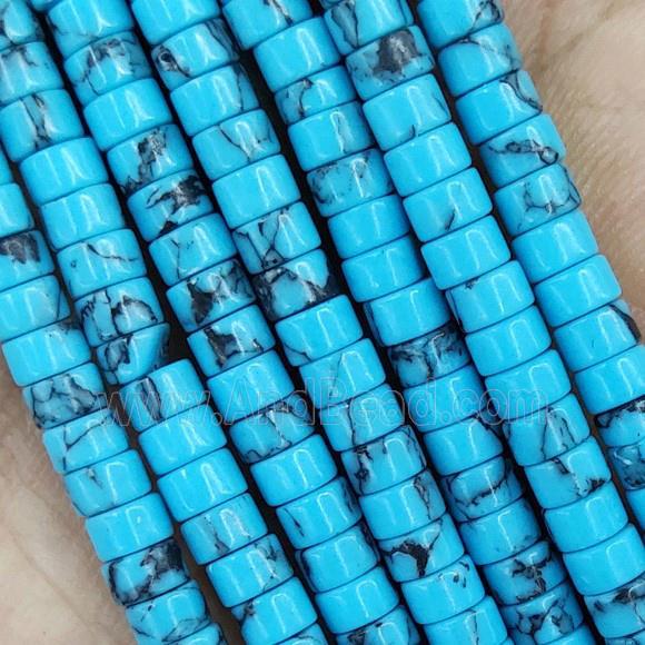 Blue Turquoise Heishi Beads Dye