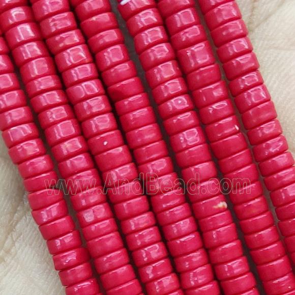 Red Turquoise Heishi Beads Dye