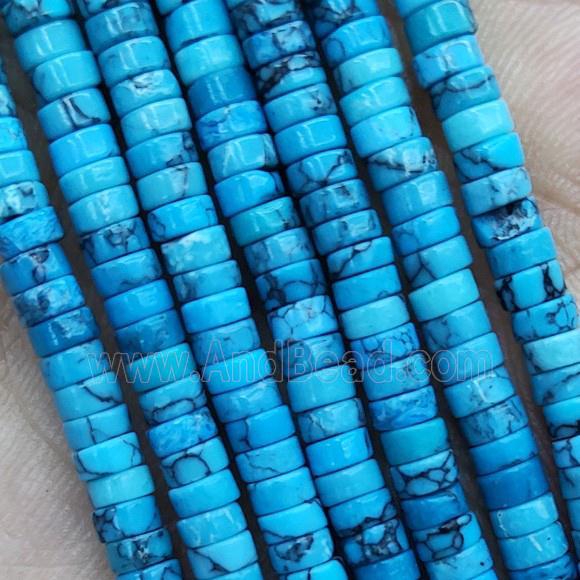 Blue Turquoise Heishi Beads Dye