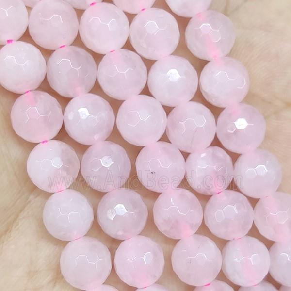 Pink Rose Quartz Beads Faceted Round