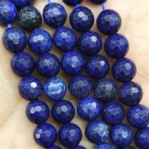 Lapis Beads Blue Dye Faceted Round