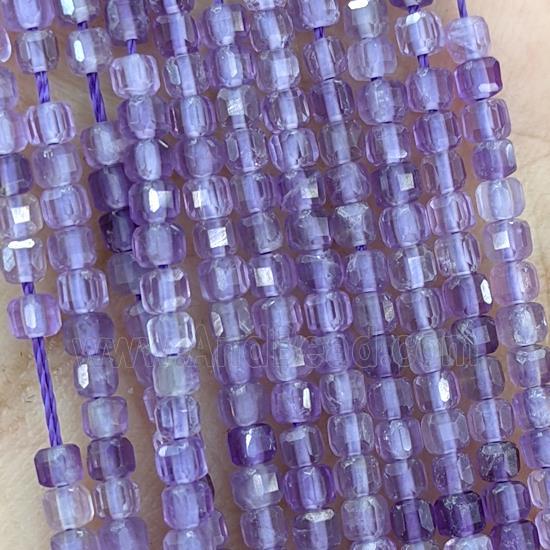 Purple Amethyst Cube Beads