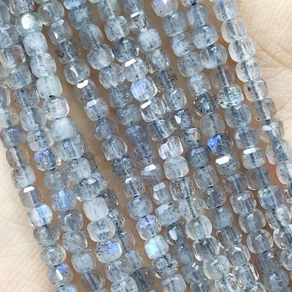 Labradorite Beads Faceted Cube