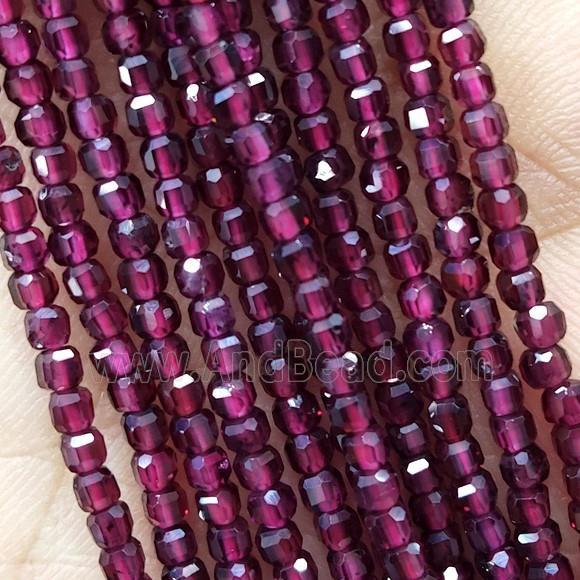 Natural Garnet Cube Beads