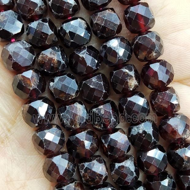 DarkRed Garnet Beads Faceted Cube