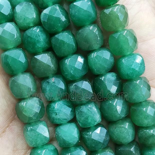 Green Aventurine Beads Faceted Cube