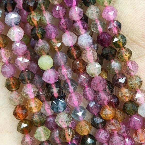 Multicolor Tourmaline Beads Faceted Round