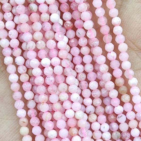 Pink Opal Seed Beads Faceted Round AA-Grade