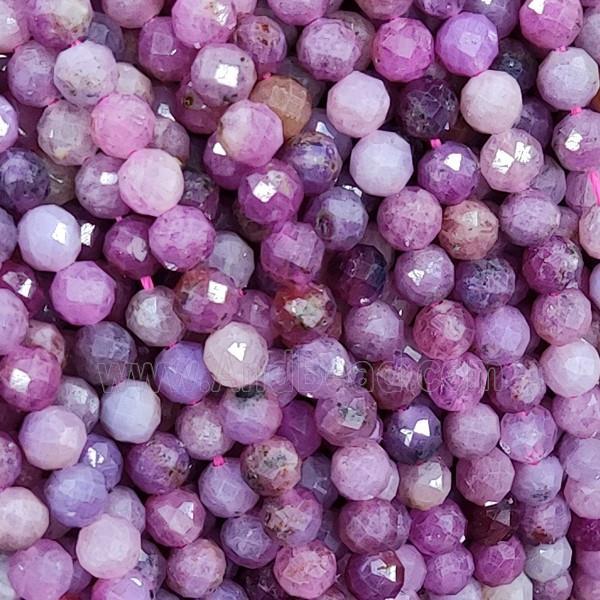 Natural Ruby Beads Faceted Round
