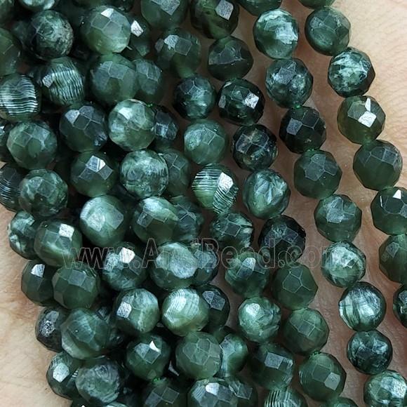 Green Charoite Beads Faceted Round AA-Grade